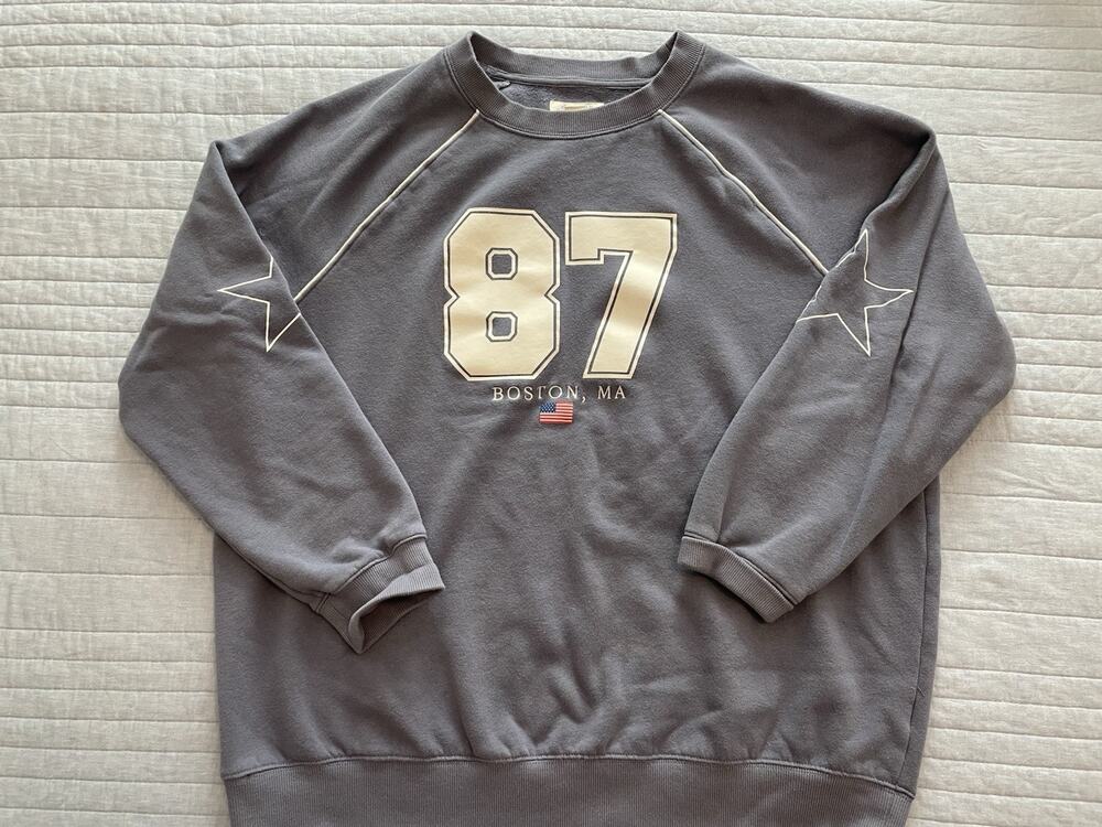 Aeropostale Sweatshirt Medium Purple Cloud Soft 87 Boston USA Pullover F14
